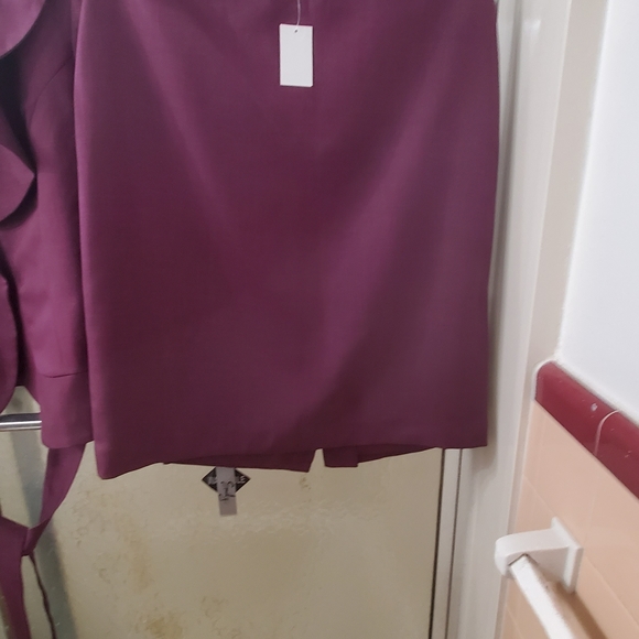 NWT 2 Piece Skirtsuit by Emily. Sz 12. Purple Color, Long Sleeves; Lined.  $70 - Picture 12 of 15